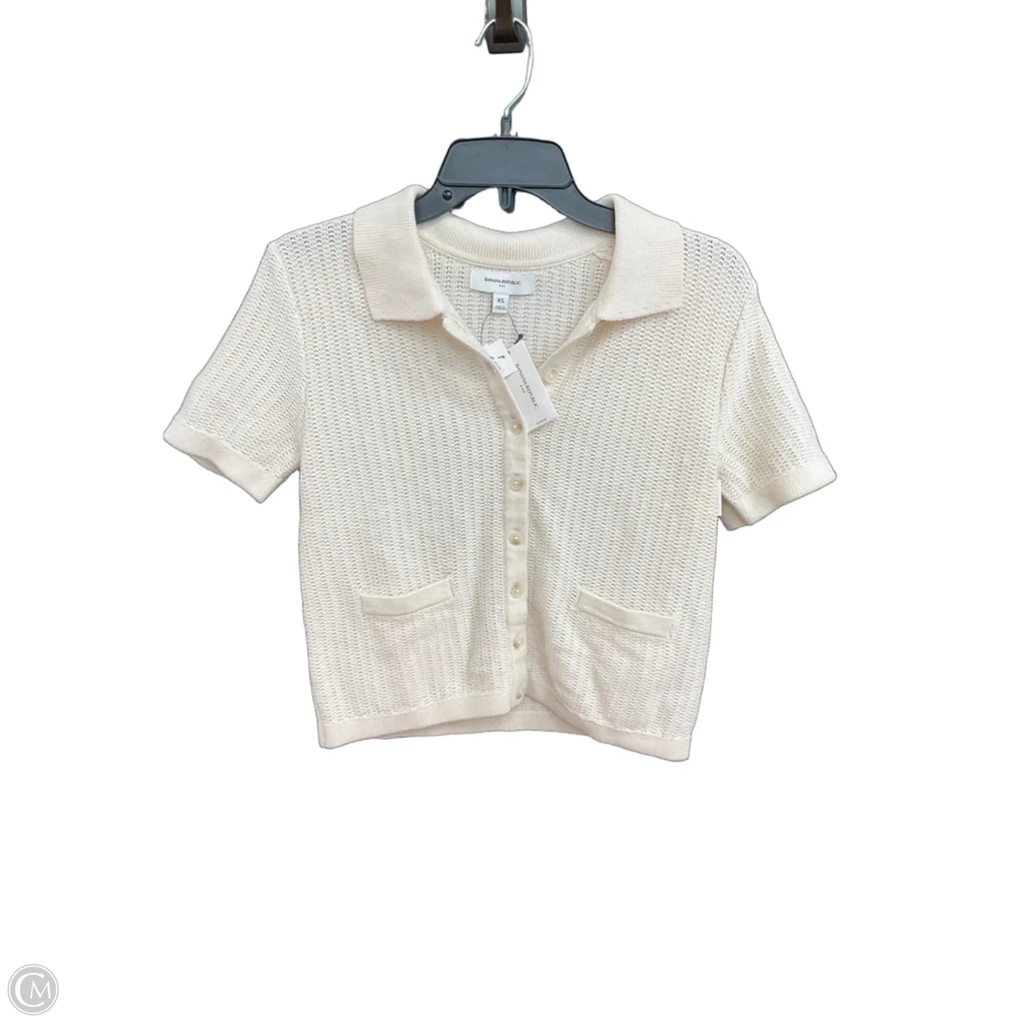 Sweater Short Sleeve By Banana Republic In Cream, Size: Xs