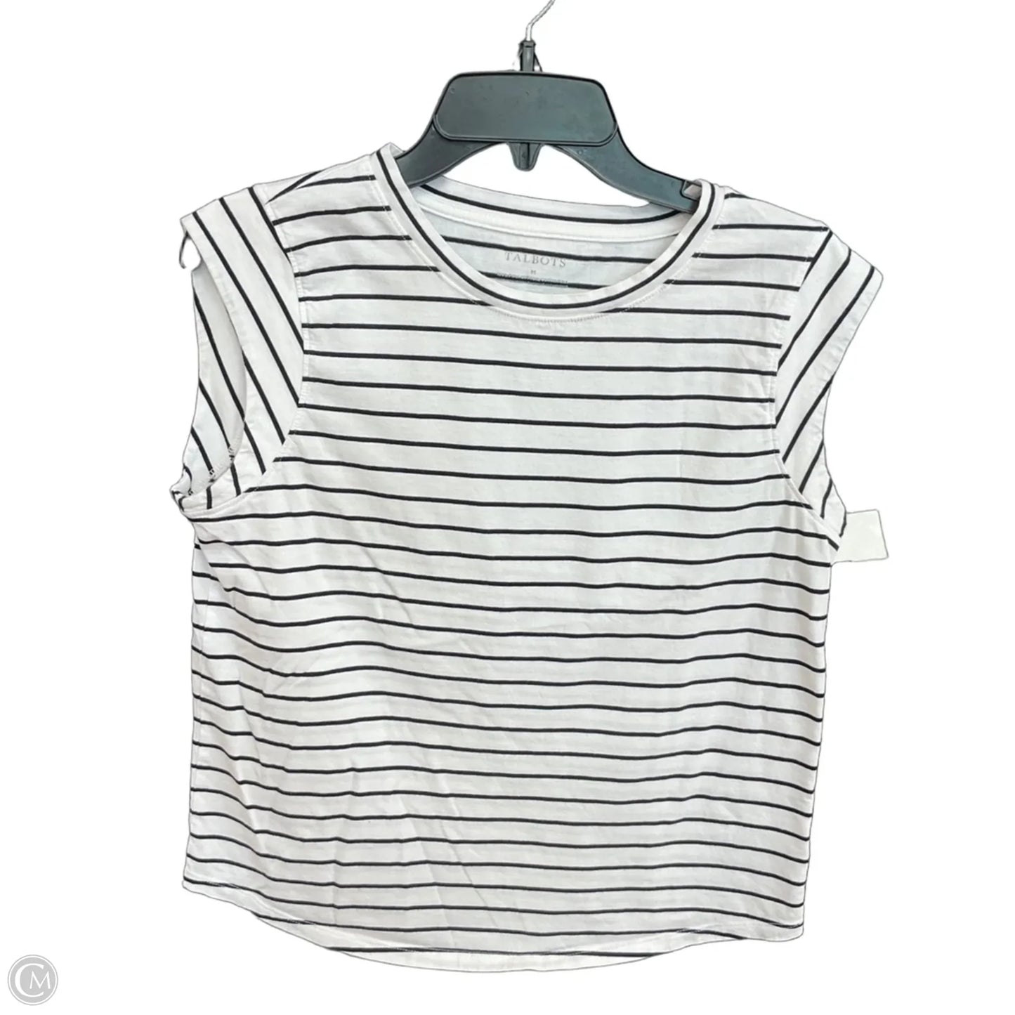 Top Short Sleeve Basic By Talbots In Striped Pattern, Size: M