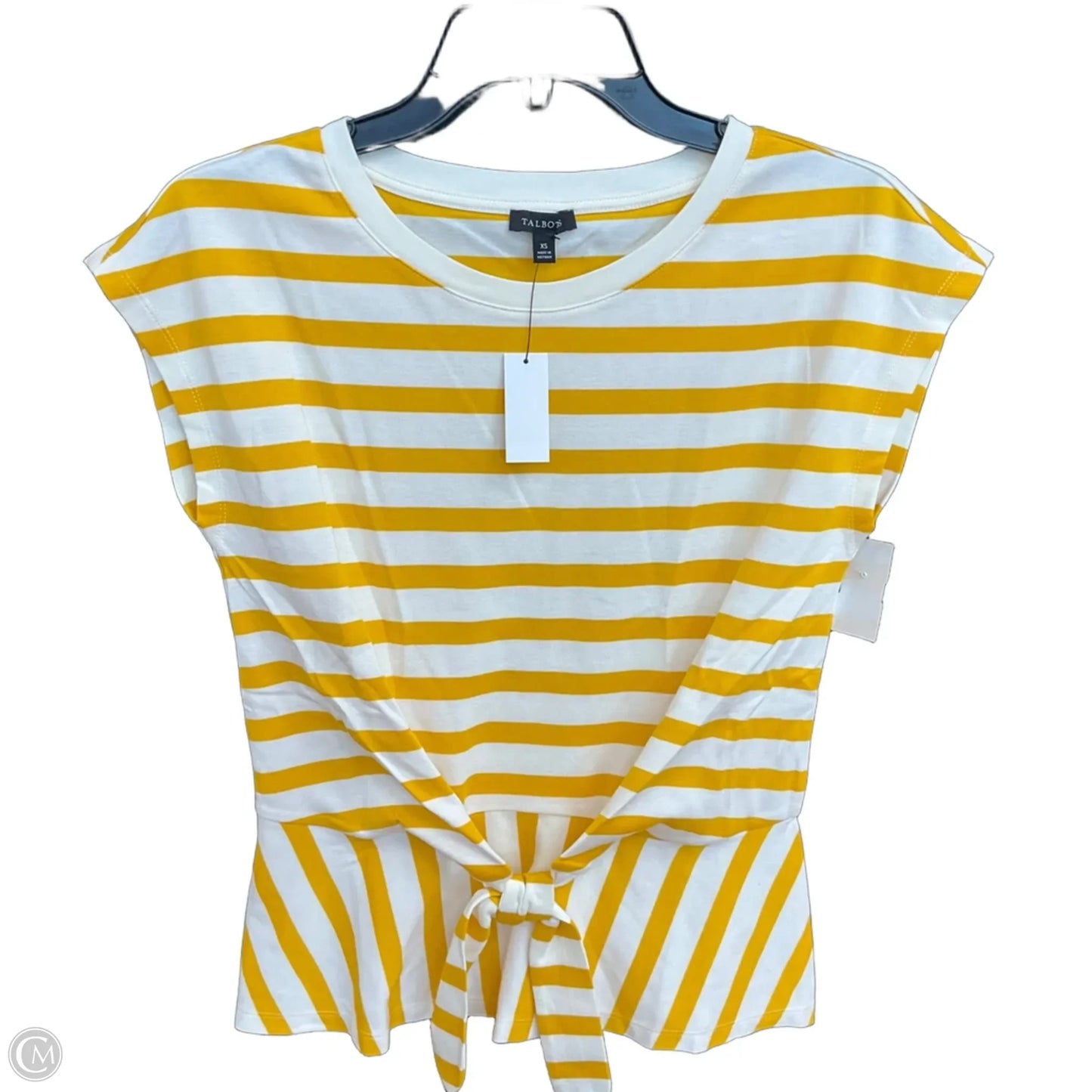 Top Short Sleeve By Talbots In Striped Pattern, Size: Xs