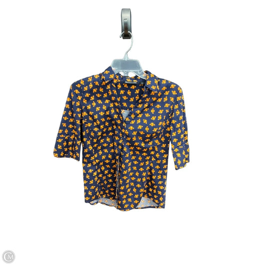 Blouse Short Sleeve By New York And Co In Navy, Size: S