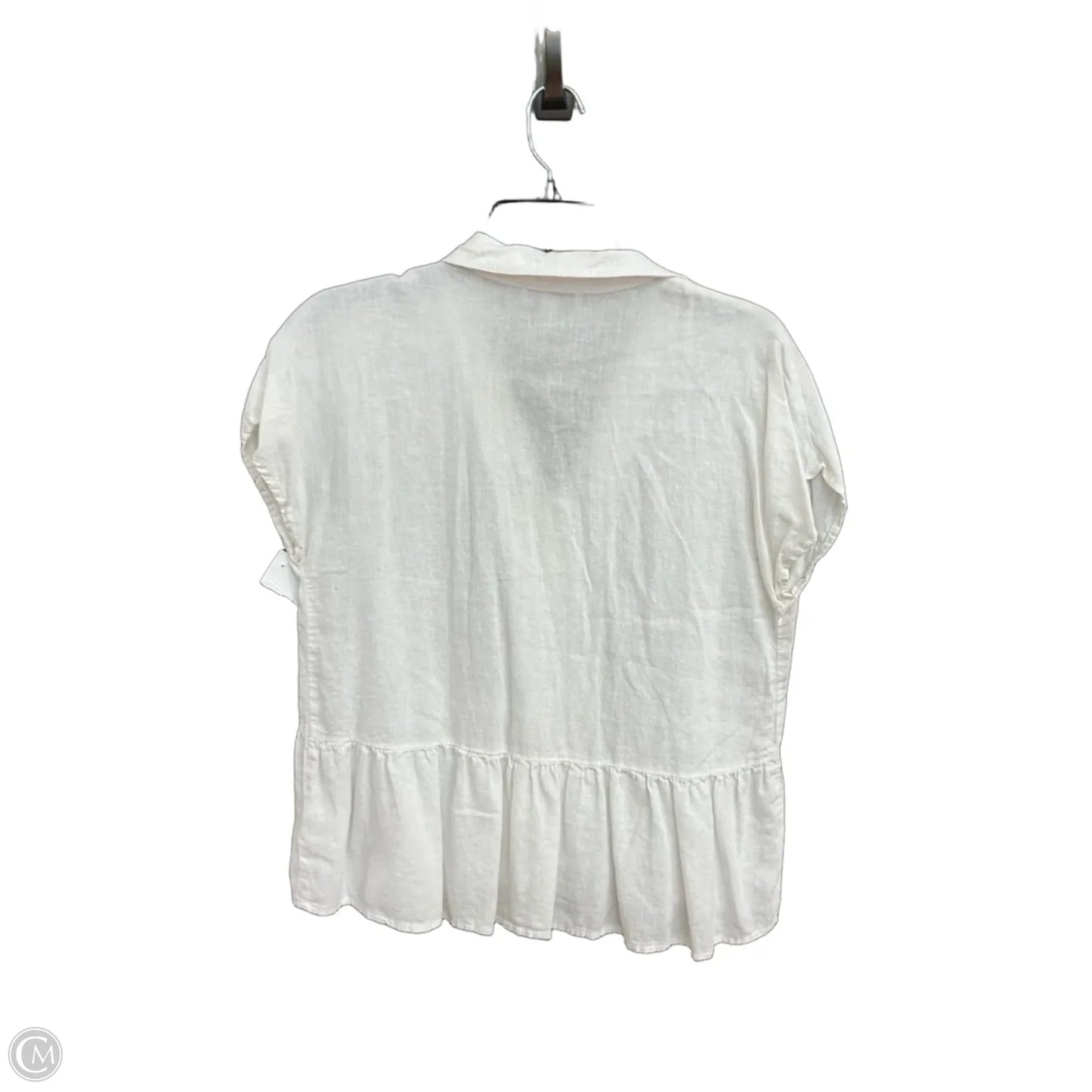Blouse Short Sleeve By Calligraphie In White, Size: S