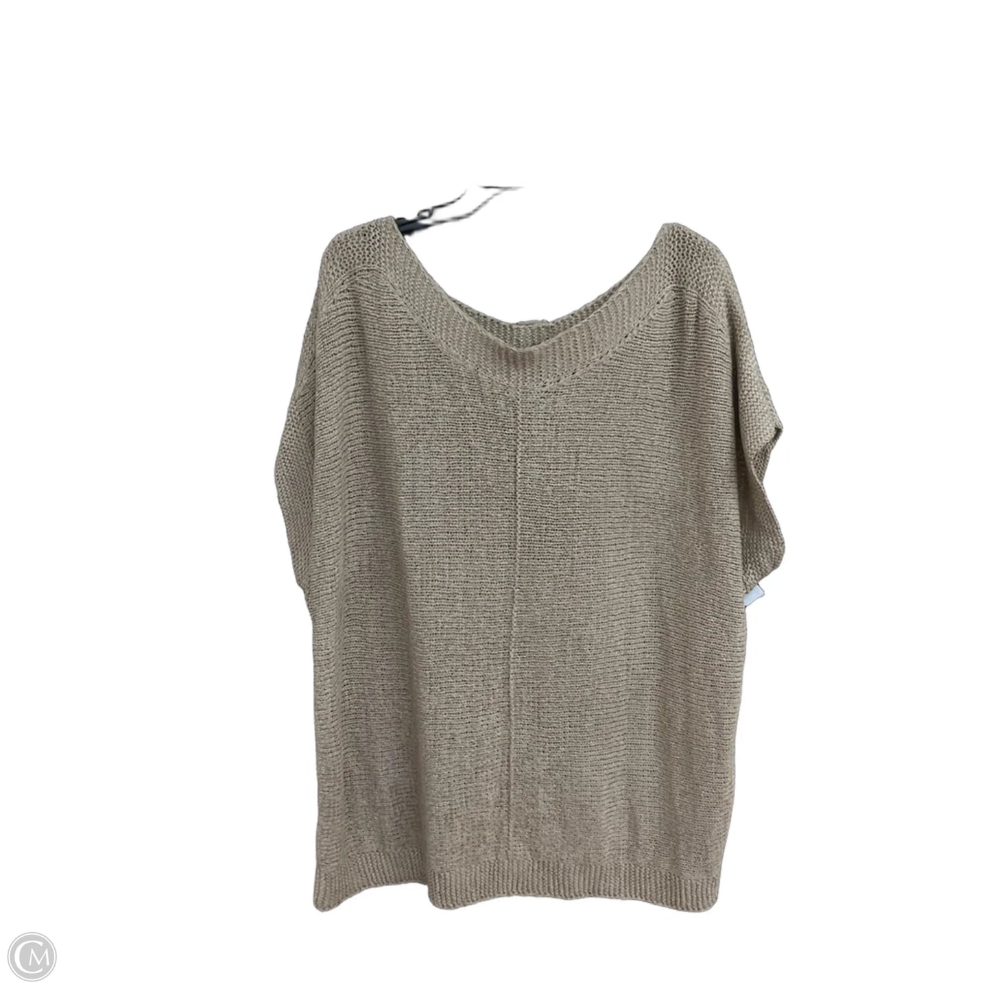 Top Short Sleeve By Cable And Gauge In Tan, Size: 2x