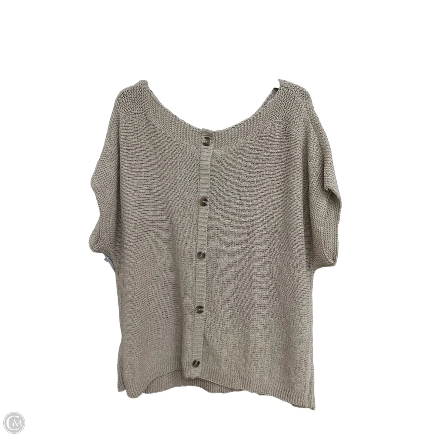 Top Short Sleeve By Cable And Gauge In Tan, Size: 2x