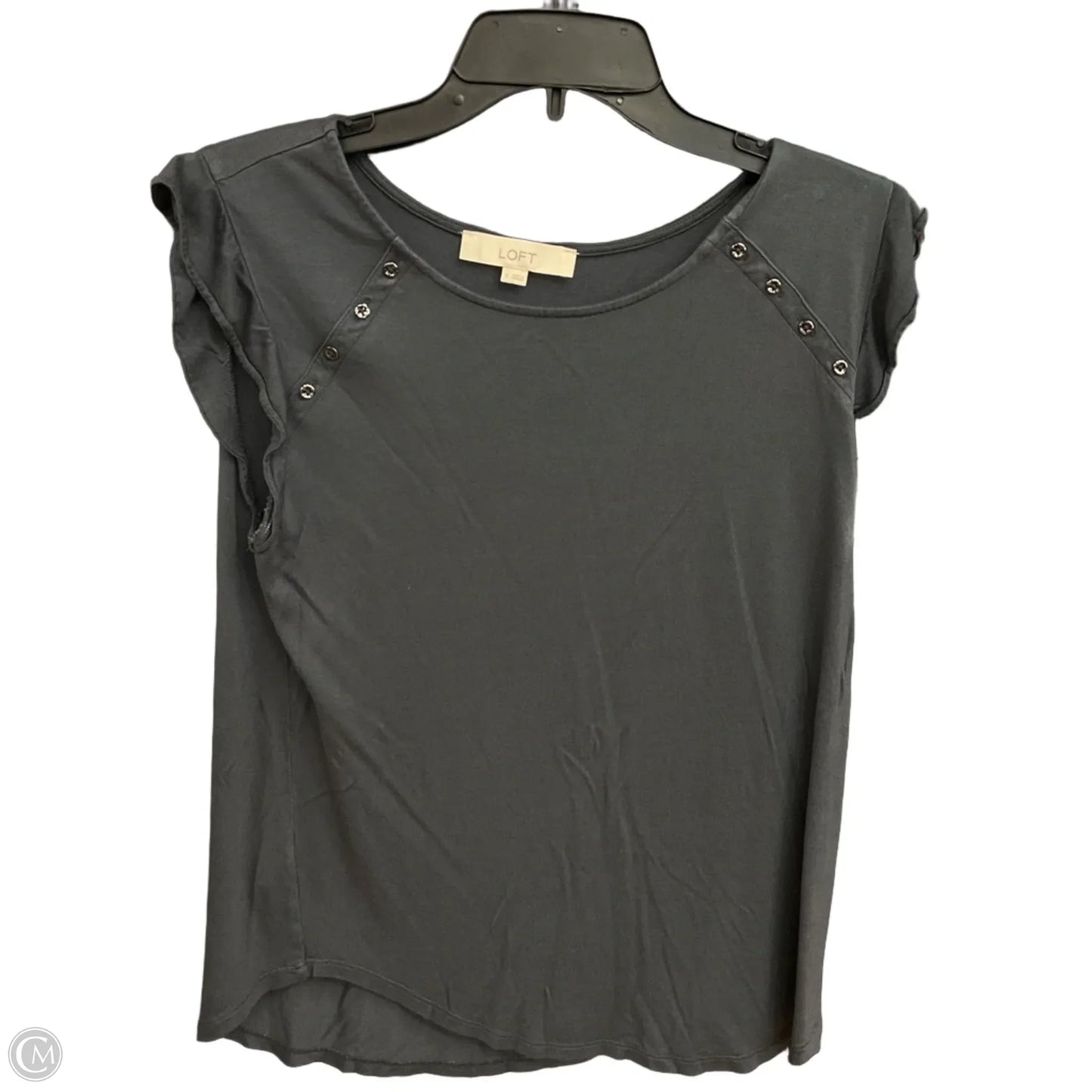 Top Short Sleeve By Loft In Grey, Size: S