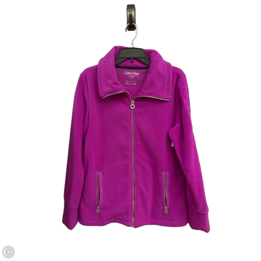 Jacket Fleece By Calvin Klein In Purple, Size: Xl