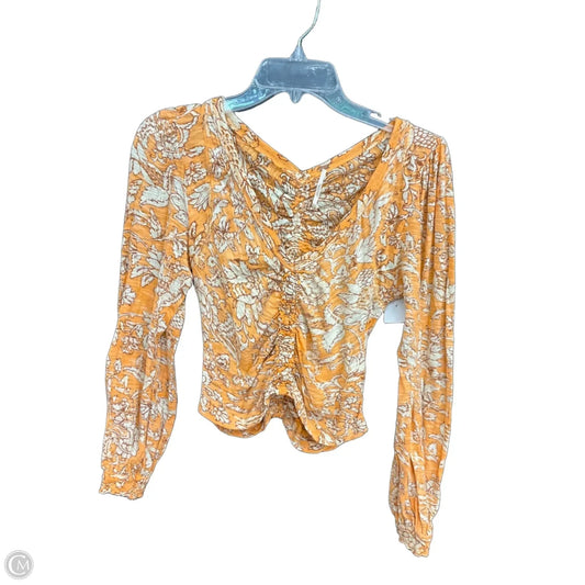 Top Long Sleeve By Free People In Orange, Size: S