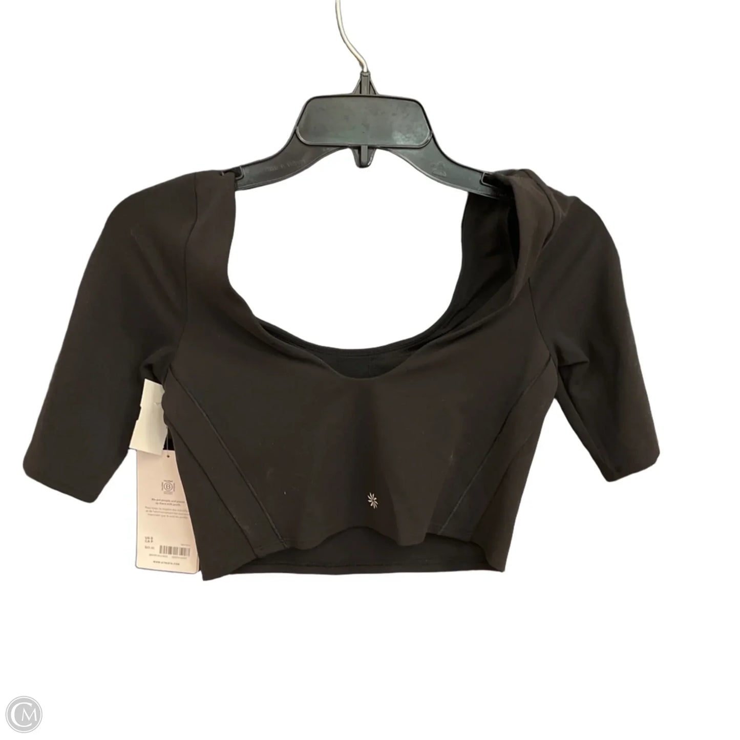 Athletic Top Short Sleeve By Athleta In Black, Size: S