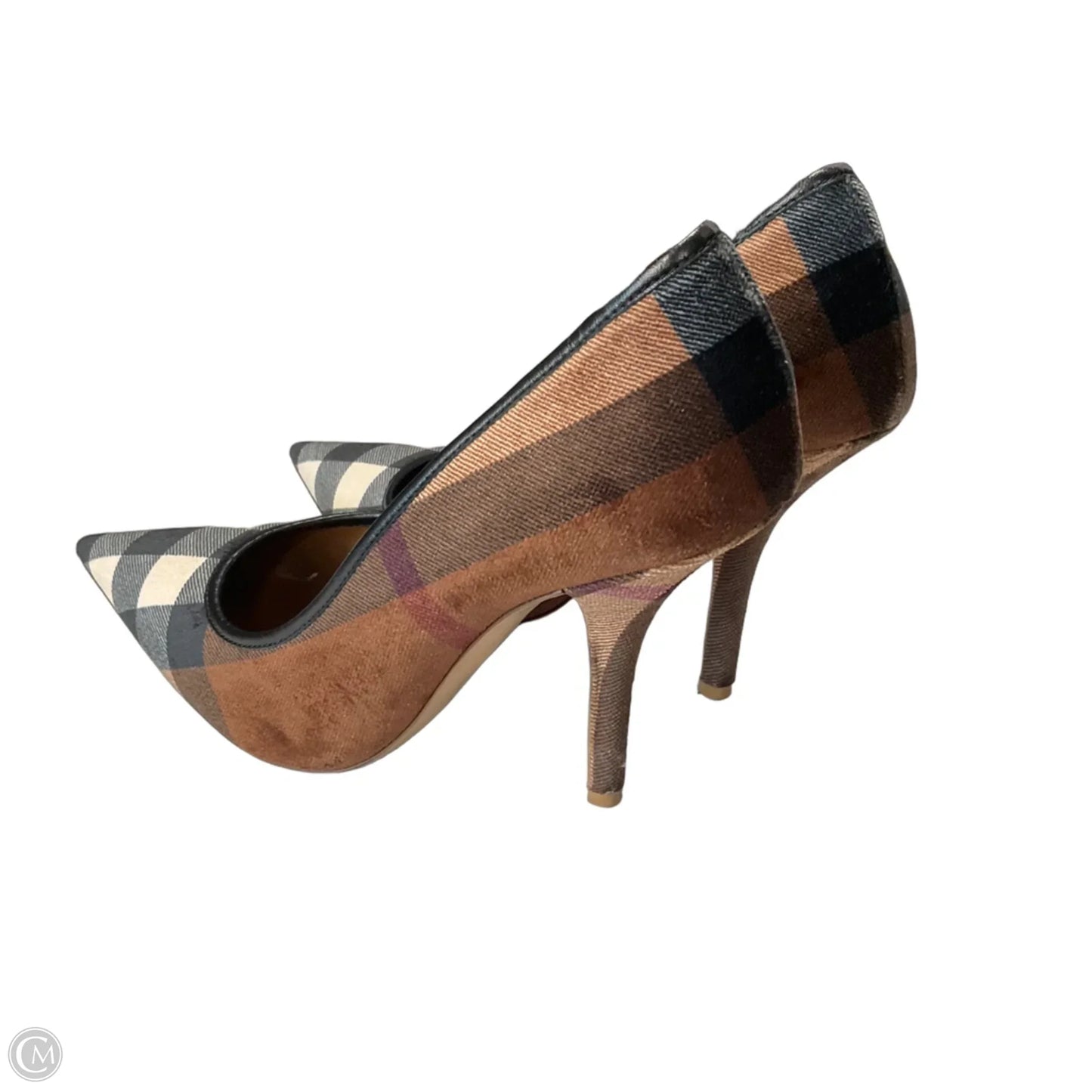 Shoes Luxury Designer By Burberry In Plaid Pattern, Size: 10