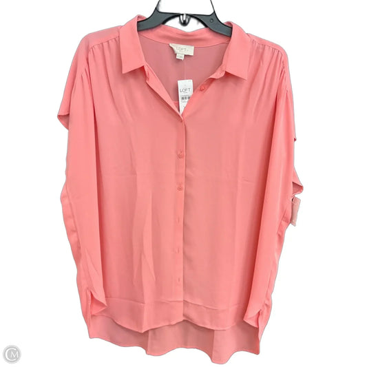 Blouse Sleeveless By Loft In Peach, Size: Xl