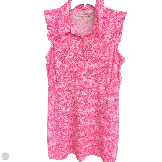 Dress Designer By Lilly Pulitzer In Pink & White, Size: M