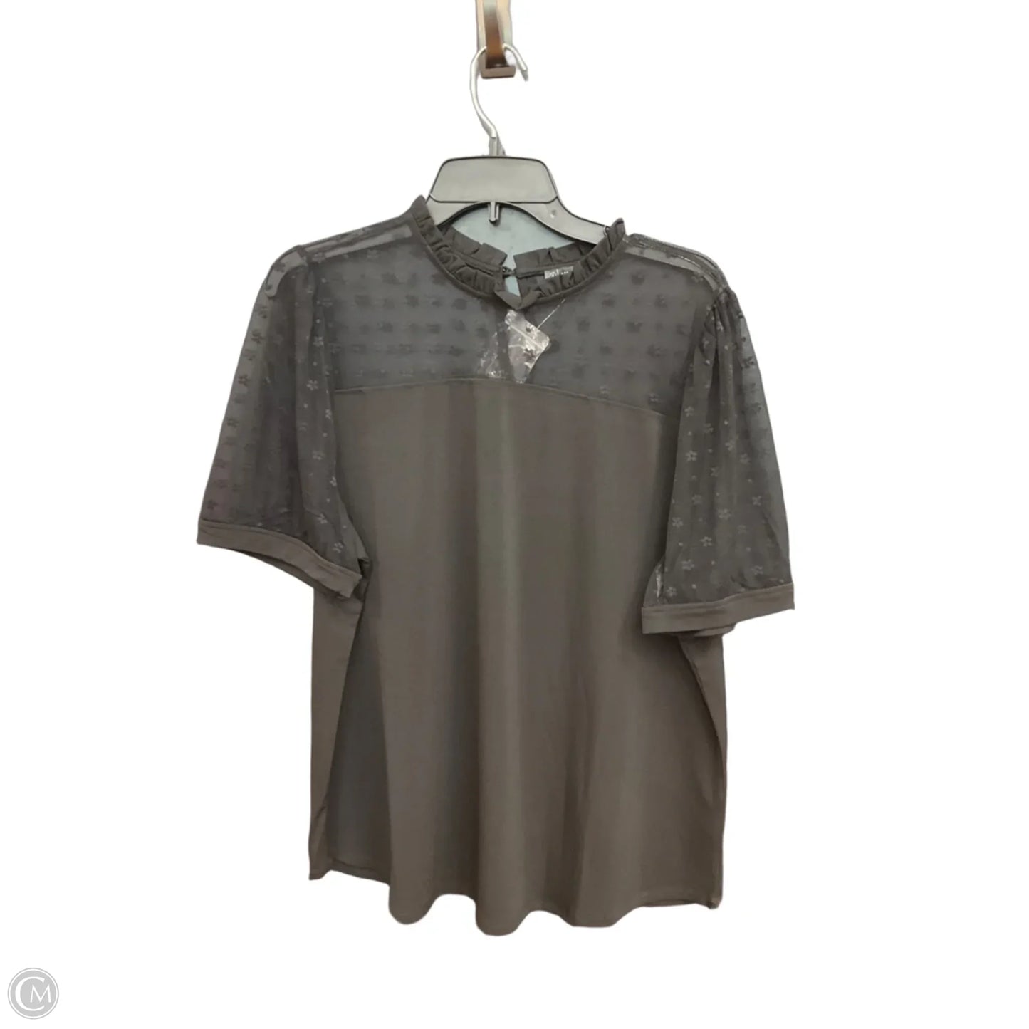Top Short Sleeve By Adrianna Papell In Black, Size: Xl