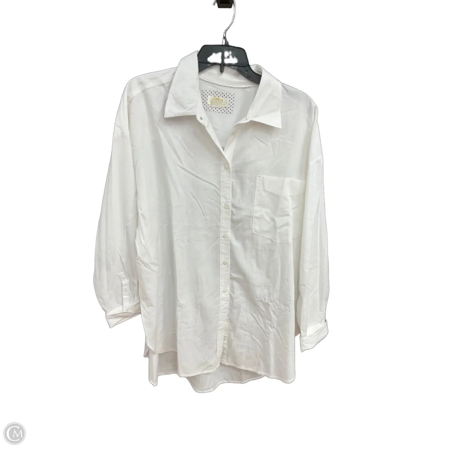 Blouse Long Sleeve By Maeve In White, Size: Xl