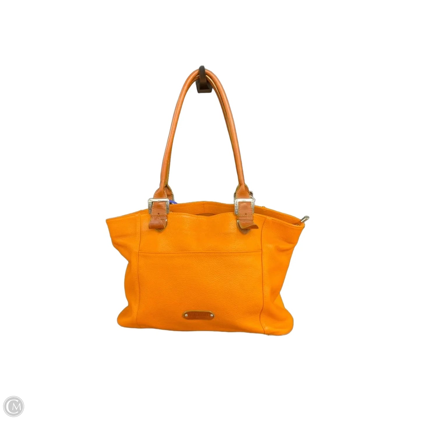 Handbag Leather By Valentina, Size: Large