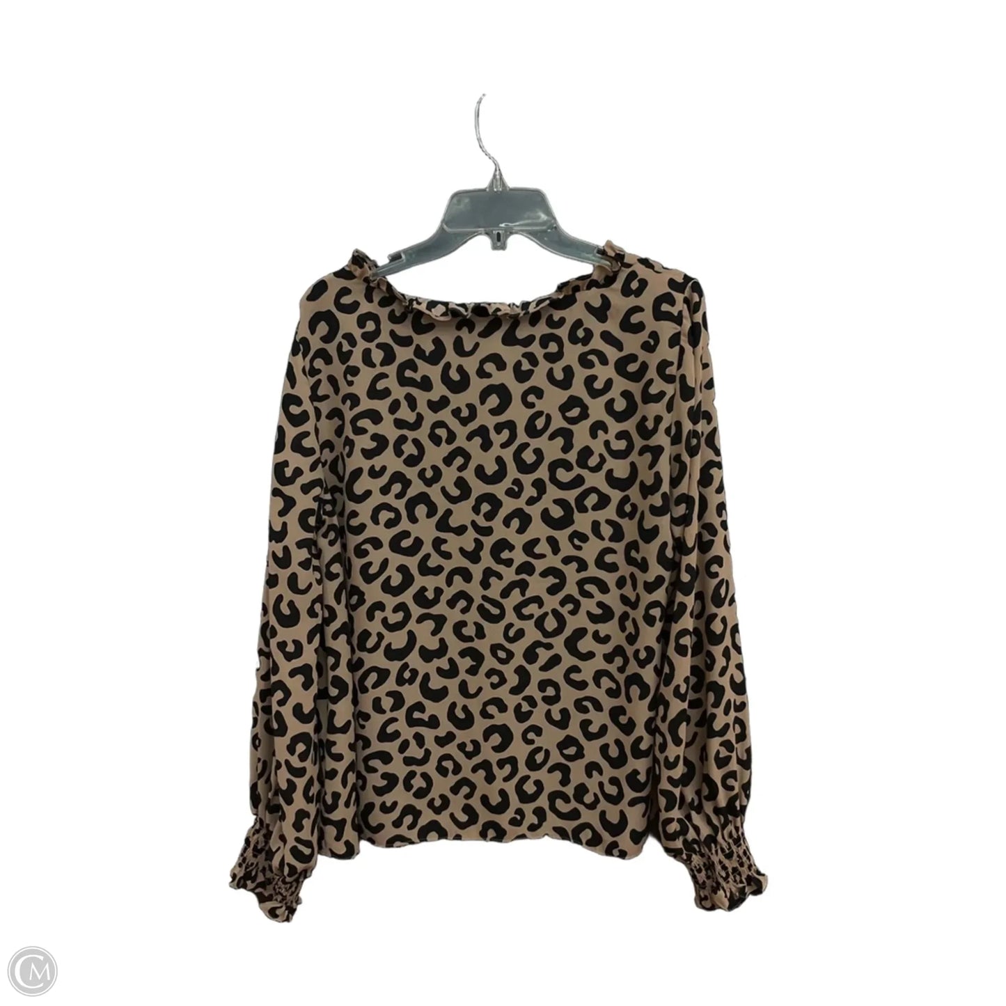 Top Long Sleeve Designer By Kate Spade In Animal Print, Size: L