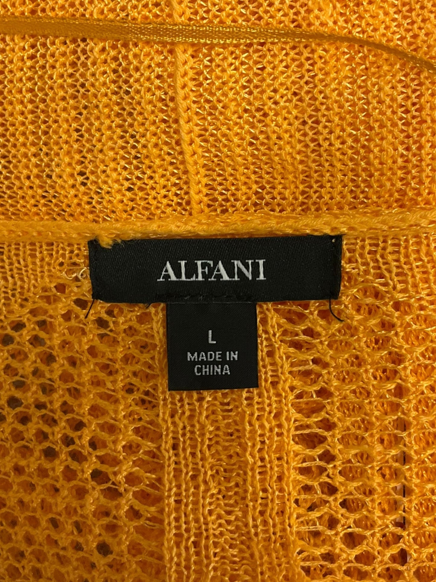 Sweater Cardigan By Alfani In Yellow, Size: L