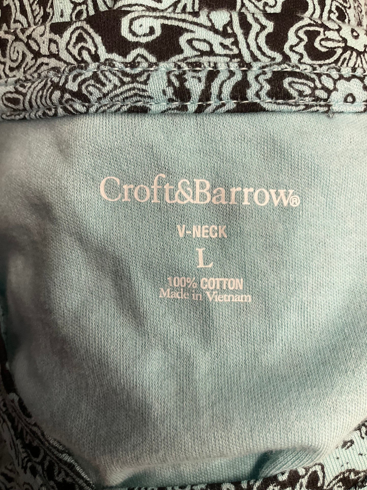 Paisley Print Top Short Sleeve Croft And Barrow, Size L