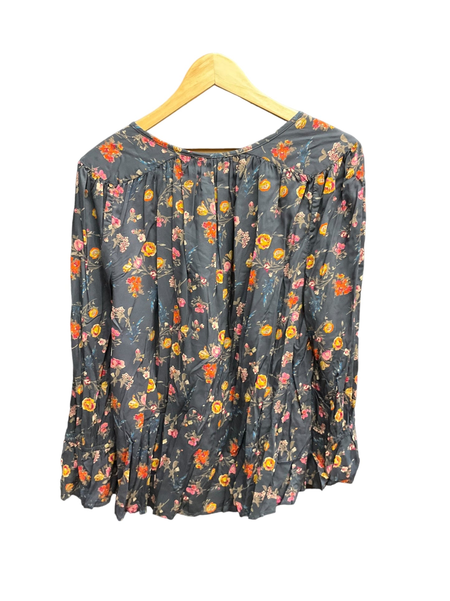 Floral Print Top Long Sleeve Lucky Brand, Size Xl