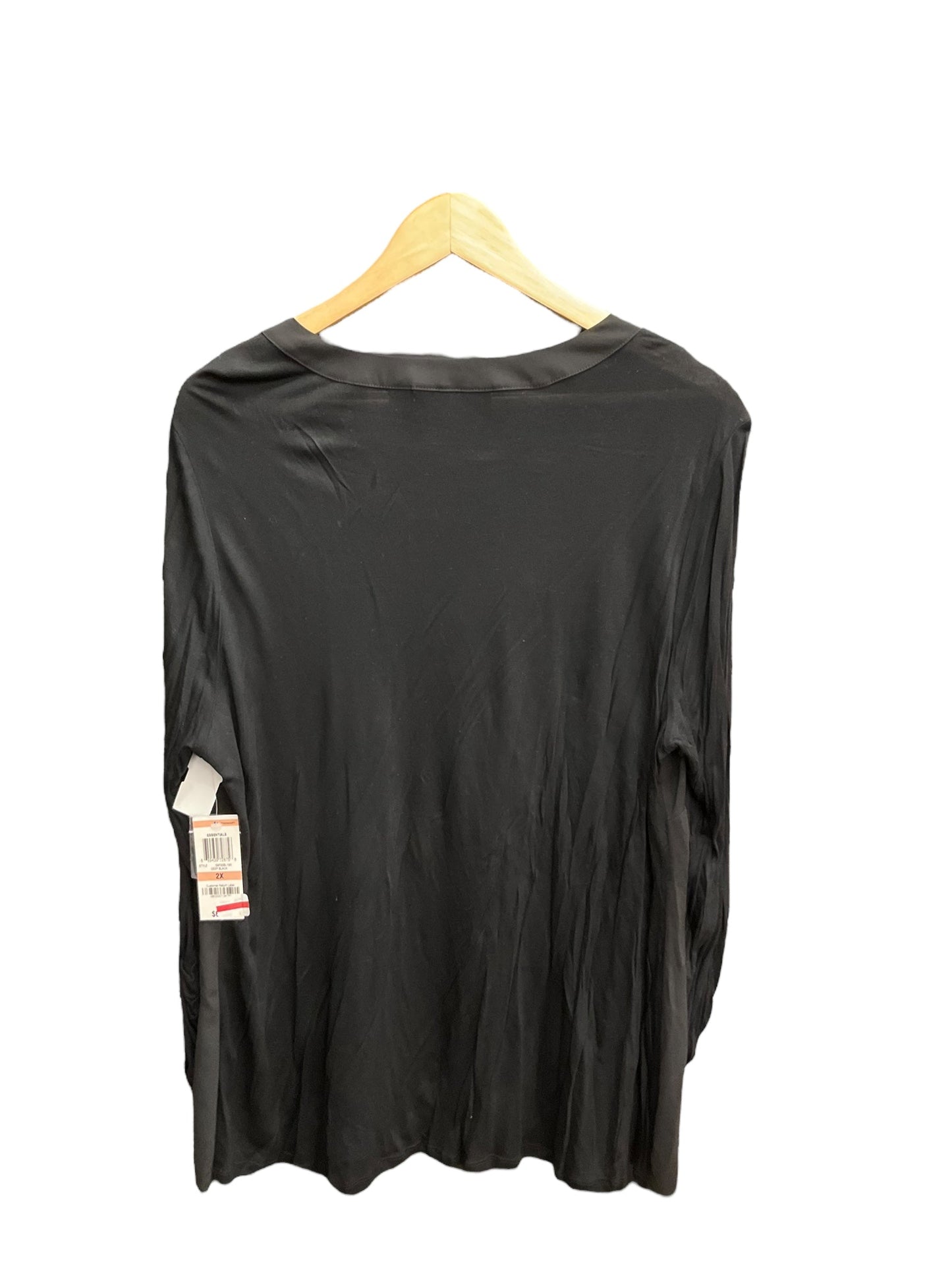 Black Top 3/4 Sleeve Inc, Size 2x