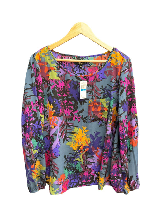 Floral Print Top Long Sleeve Cupio, Size Xl