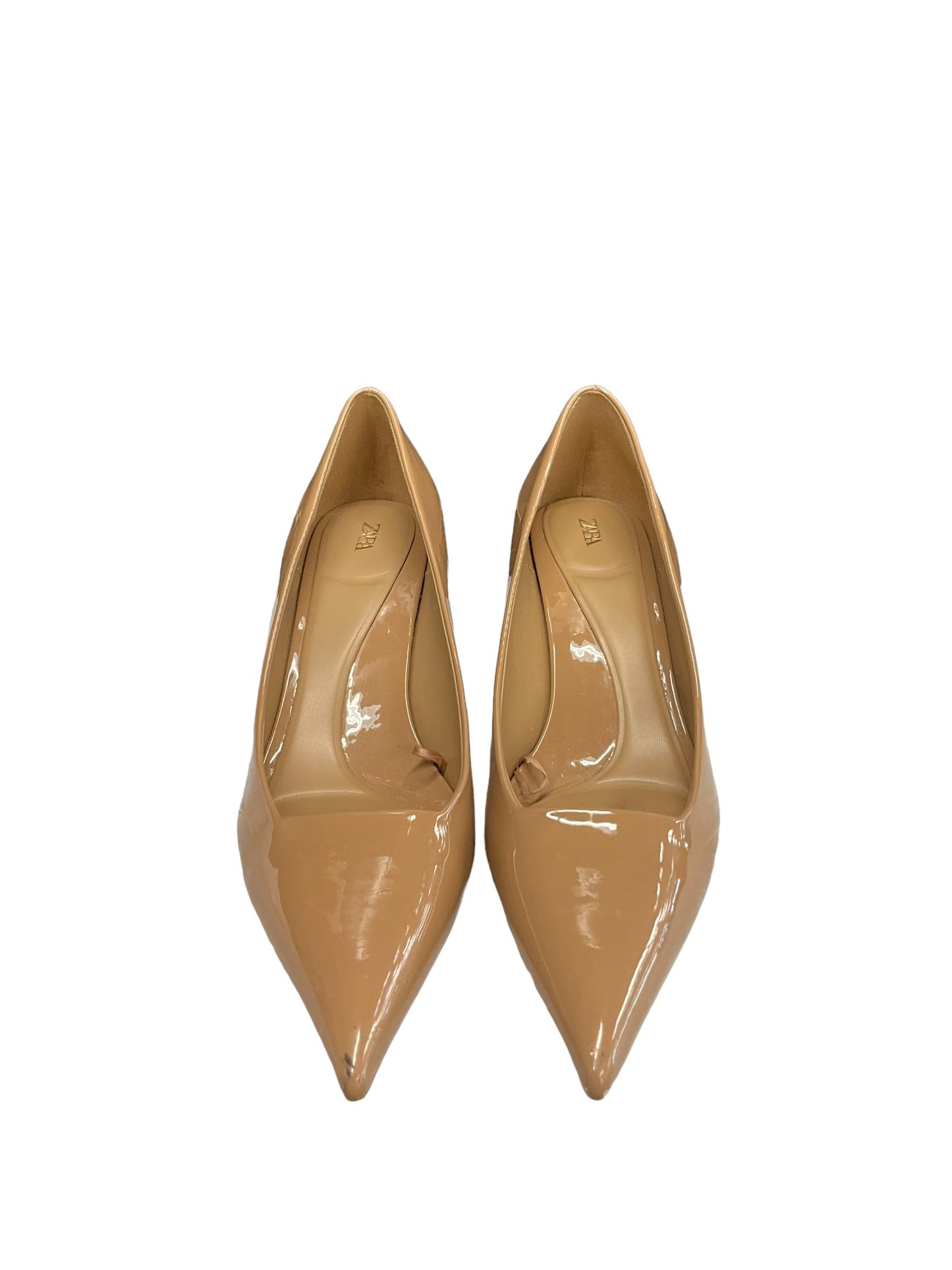 Tan Shoes Heels Kitten Zara, Size 10