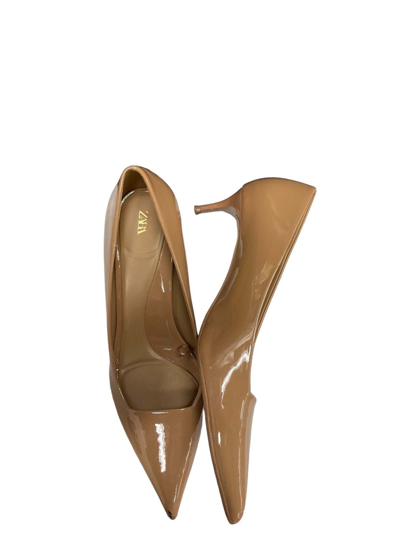 Tan Shoes Heels Kitten Zara, Size 10