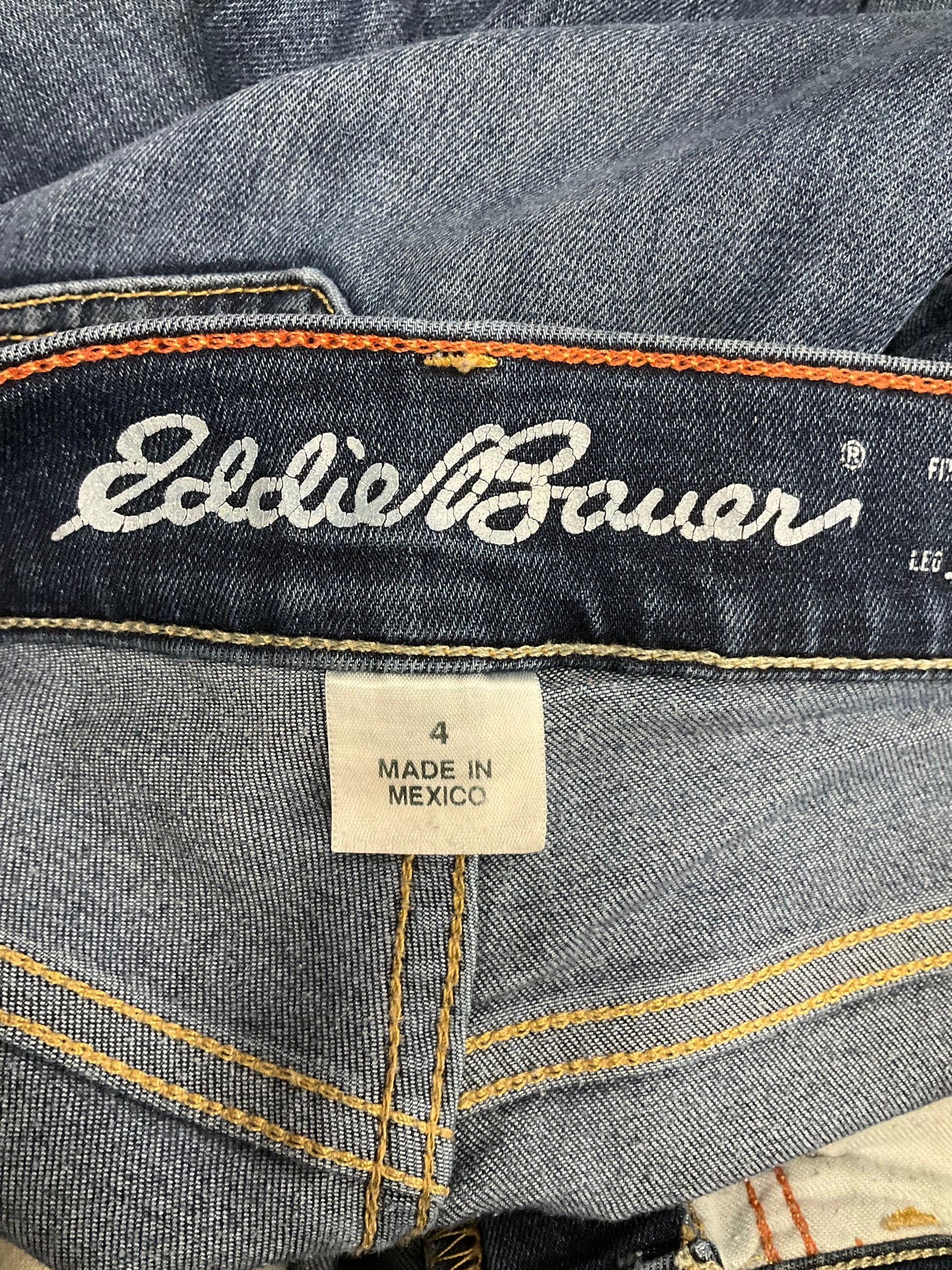 Jeans Straight By Eddie Bauer In Blue Denim, Size: 4