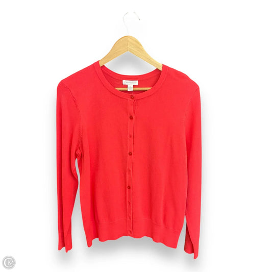 Sweater Cardigan By Charter Club In Orange, Size: L