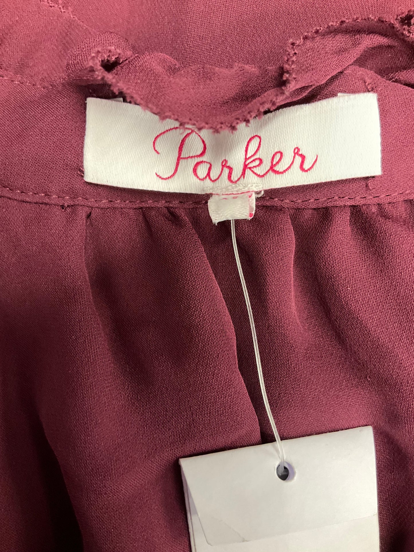 Maroon Blouse Long Sleeve Parker, Size Xs