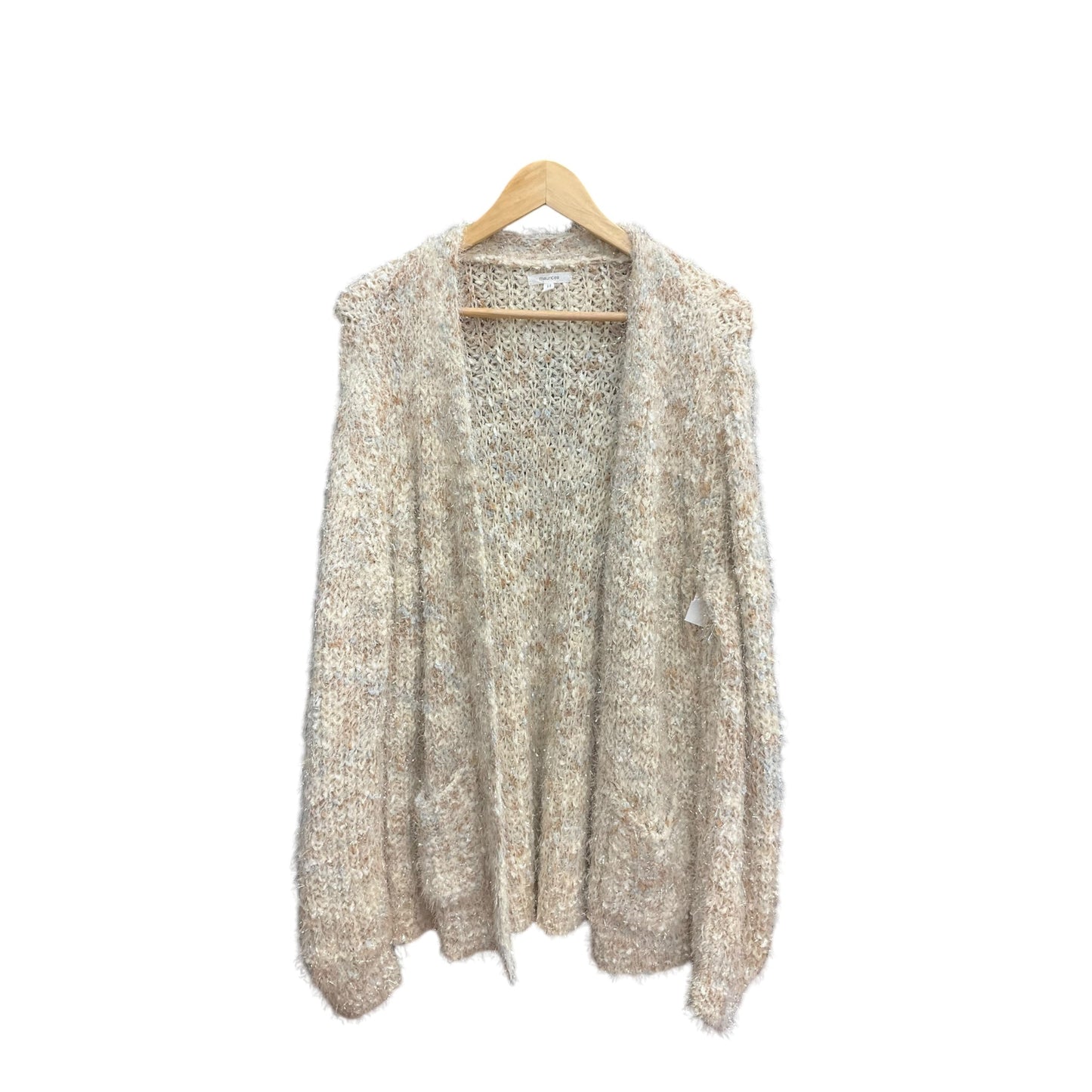 Sweater Cardigan By Maurices In Cream & Tan, Size: 1x