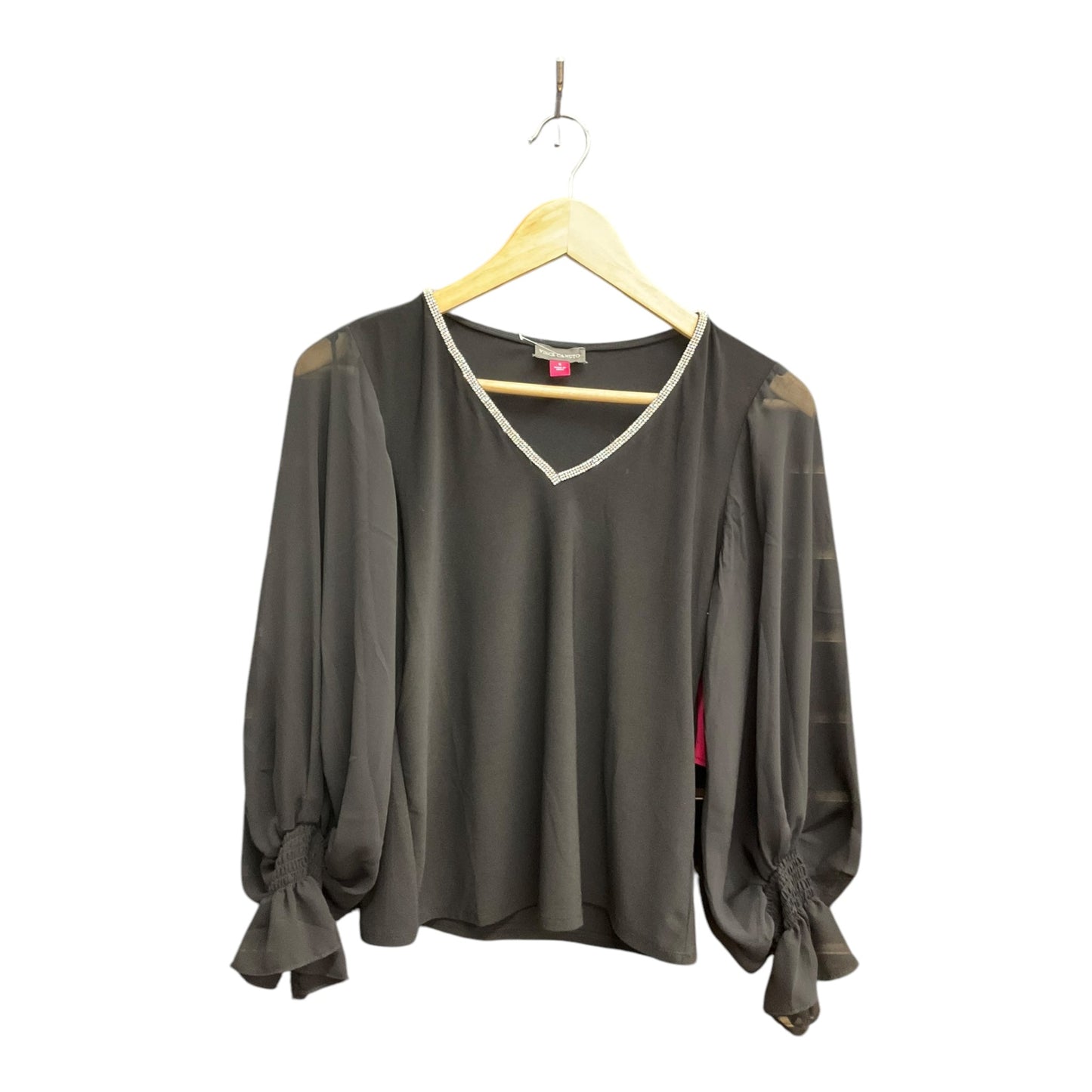 Top Long Sleeve By Vince Camuto In Black, Size: S