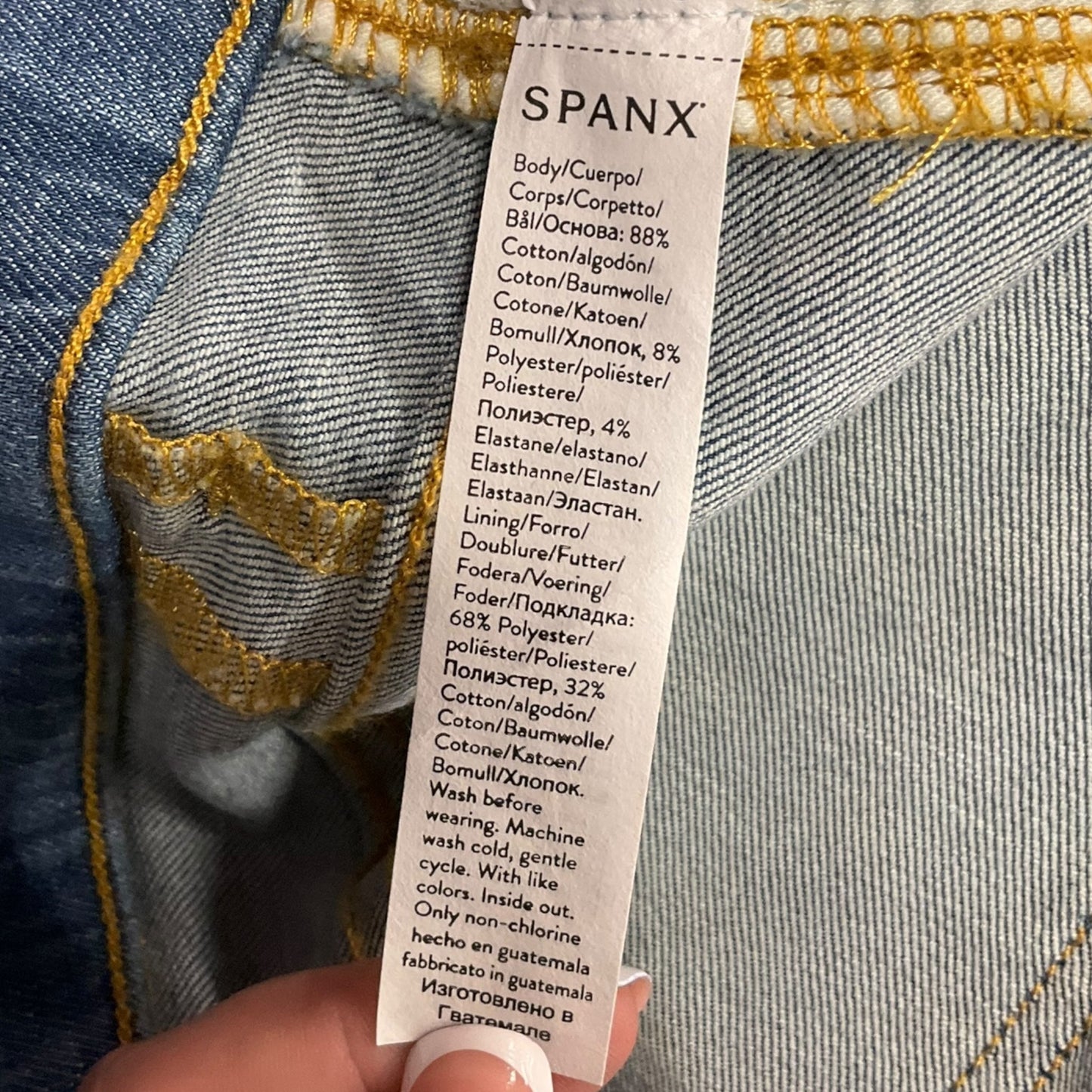 Jeans Straight By Spanx In Blue Denim, Size: 22