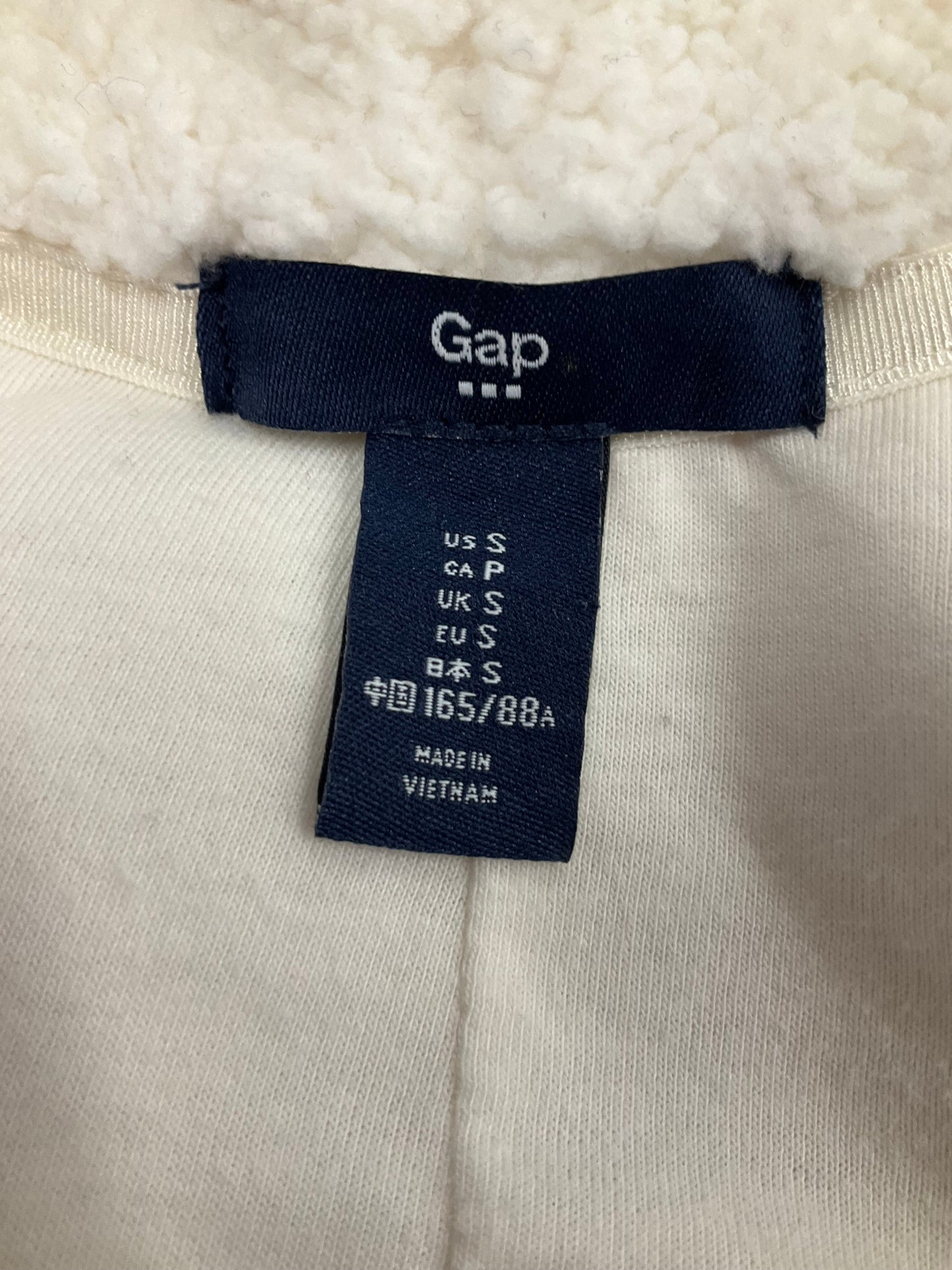 Jacket Faux Fur & Sherpa By Gap In Ivory, Size: S