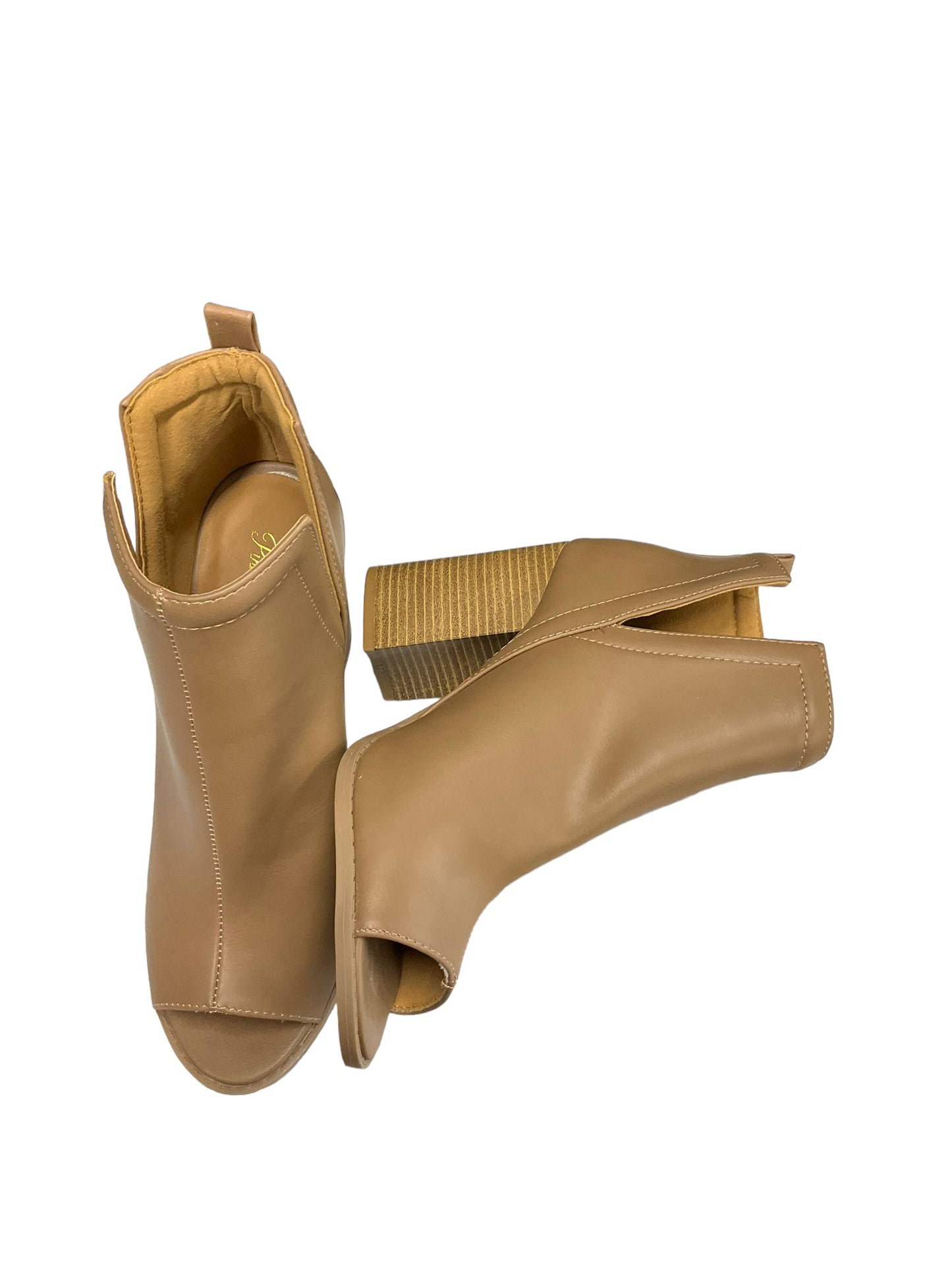 Shoes Heels Block By Pink Lily In Tan, Size: 9