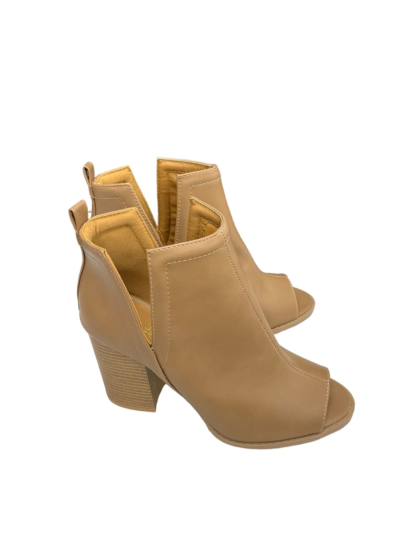 Shoes Heels Block By Pink Lily In Tan, Size: 9