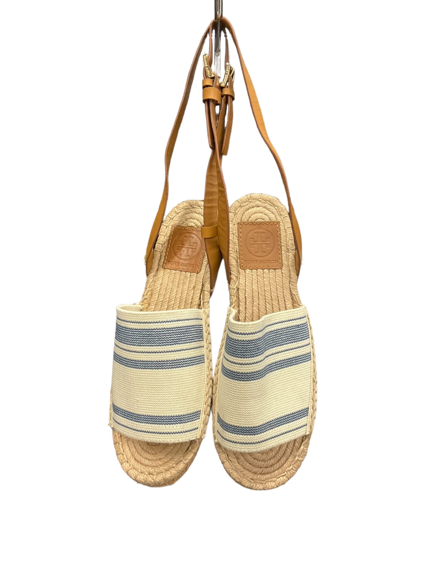 Sandals Designer By Tory Burch In Striped Pattern, Size: 5.5