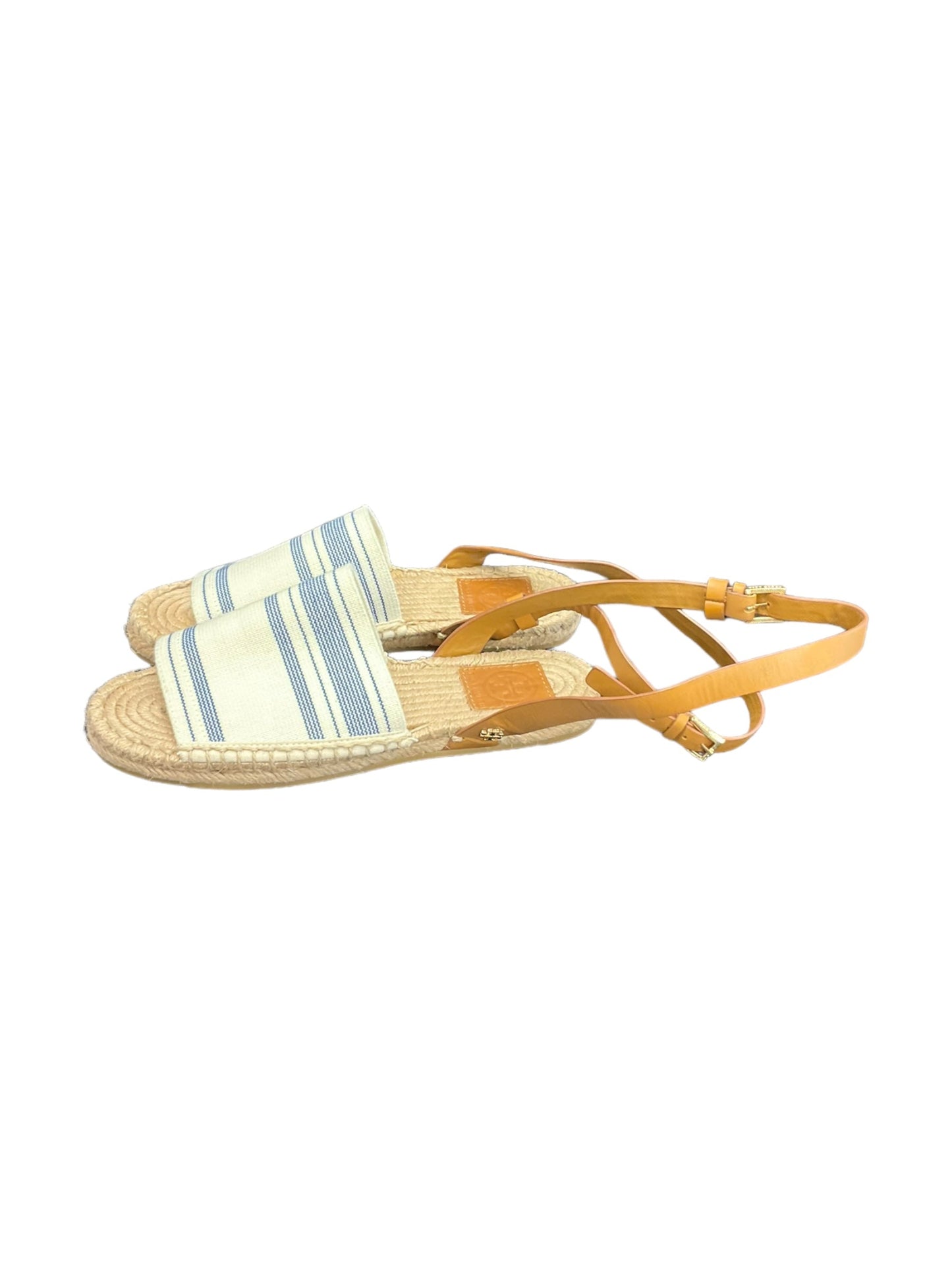 Sandals Designer By Tory Burch In Striped Pattern, Size: 5.5