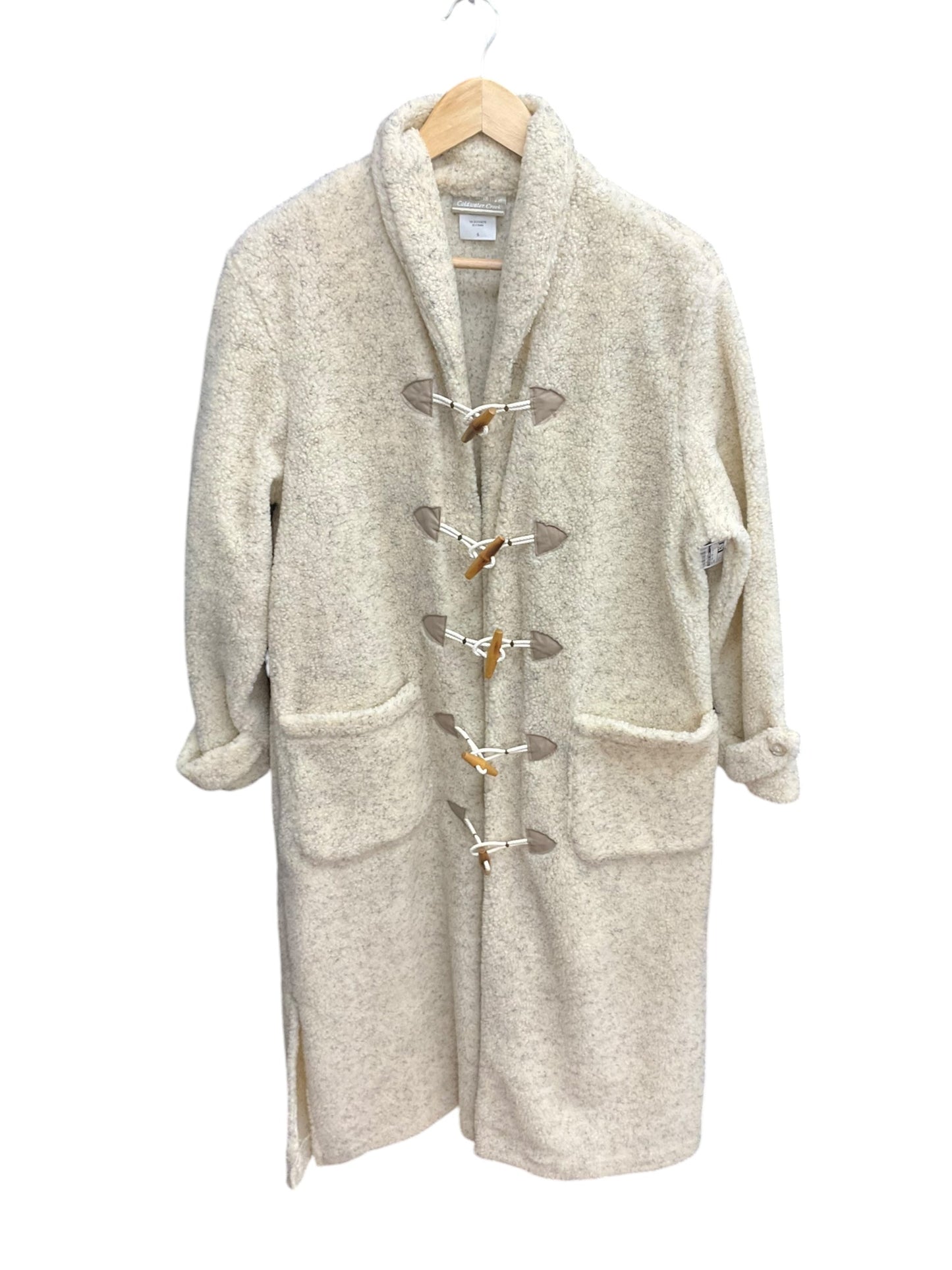 Coat Faux Fur & Sherpa By Coldwater Creek In Cream, Size: S