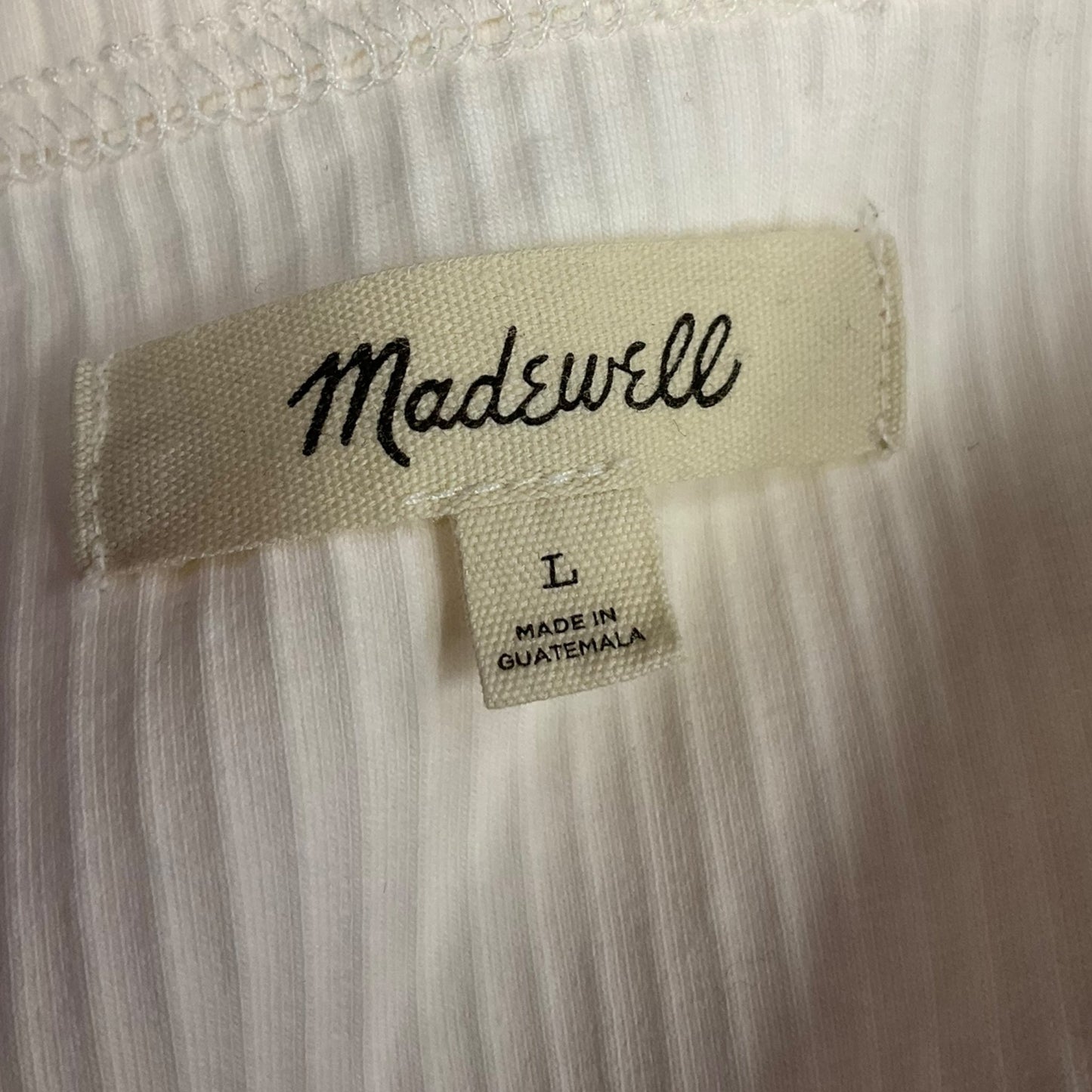 Top Long Sleeve By Madewell In Ivory, Size: L