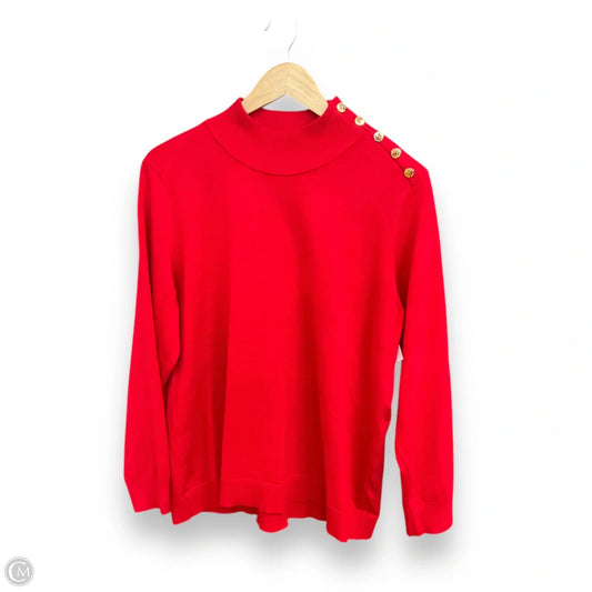 Top Long Sleeve By Calvin Klein In Red, Size: Xl