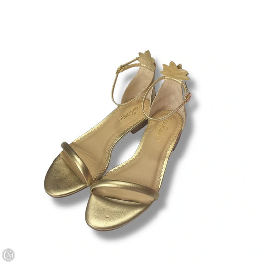 Sandals Designer By Lilly Pulitzer In Gold, Size: 7.5