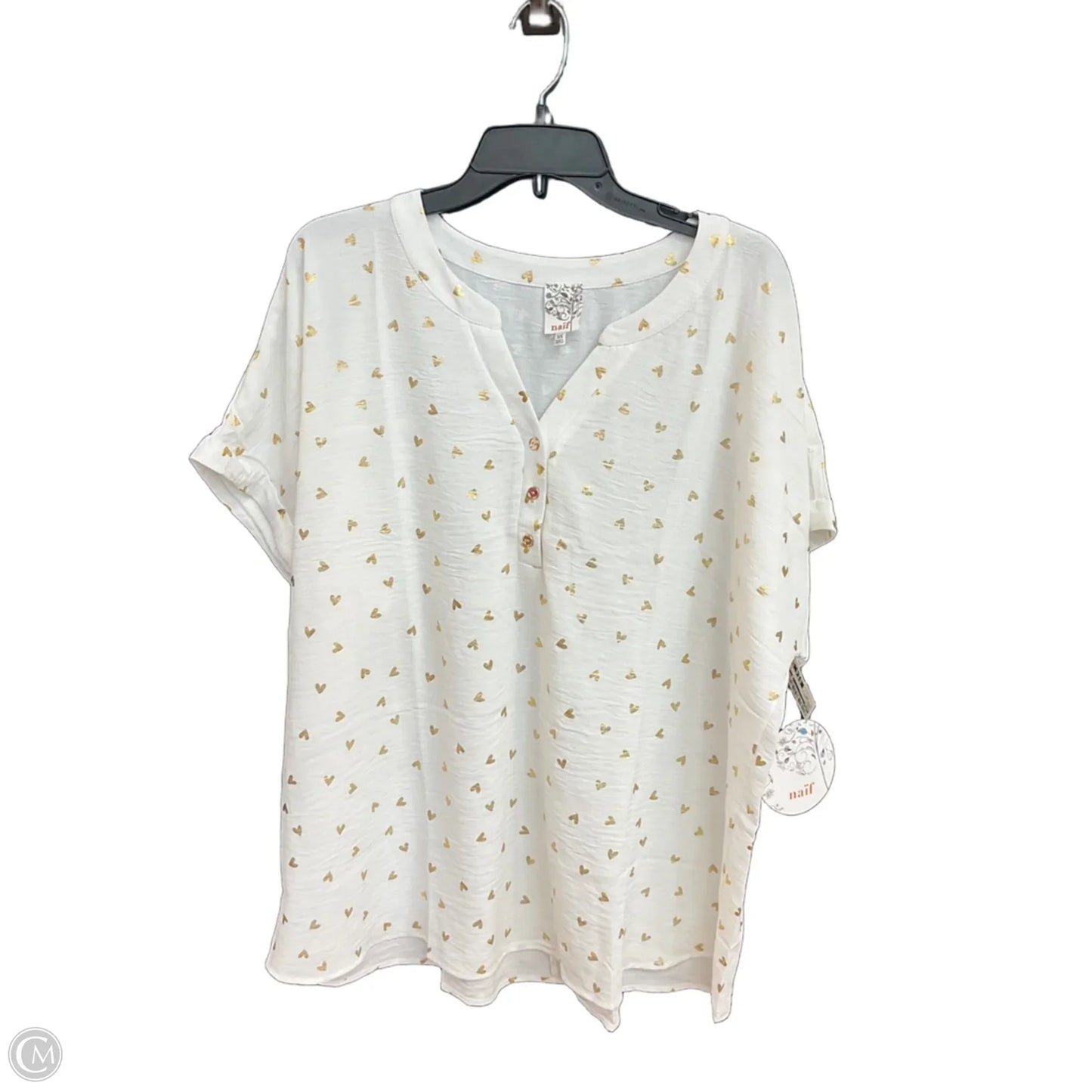 Top Short Sleeve By Naif In White, Size: 3x