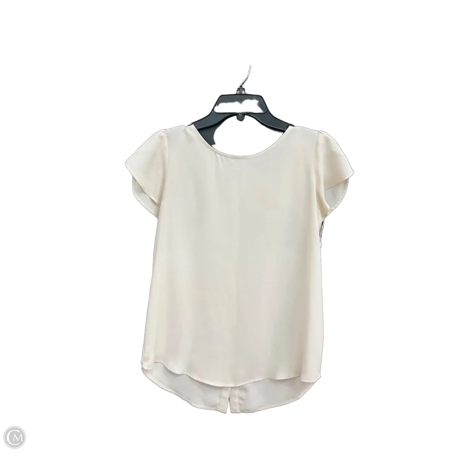 Top Short Sleeve By Loft In Cream, Size: Xs