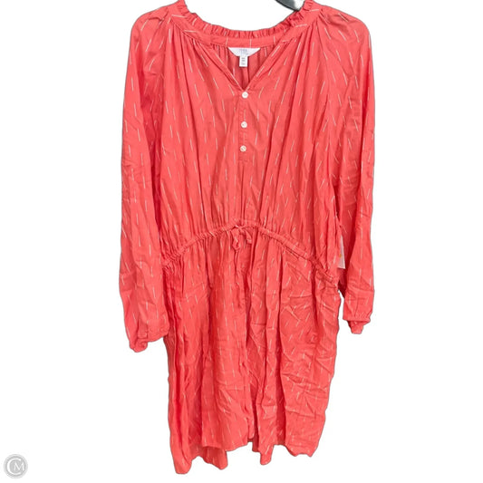 Dress Casual Midi By Time And Tru In Pink, Size: Xxl