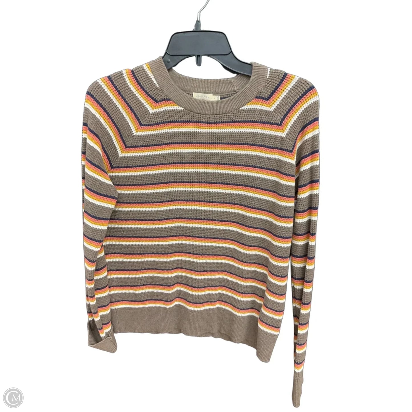 Top Long Sleeve By Faherty In Striped Pattern, Size: S