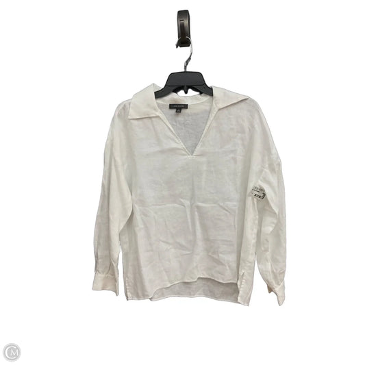 Top Long Sleeve By Ann Taylor In White, Size: Mp