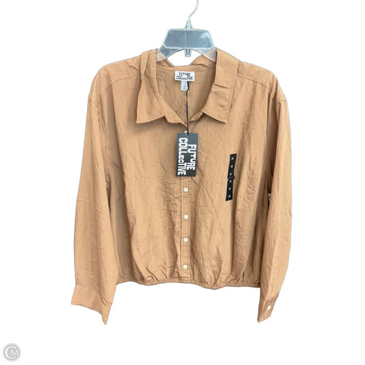 Blouse Long Sleeve By Future Collective In Brown, Size: 2x