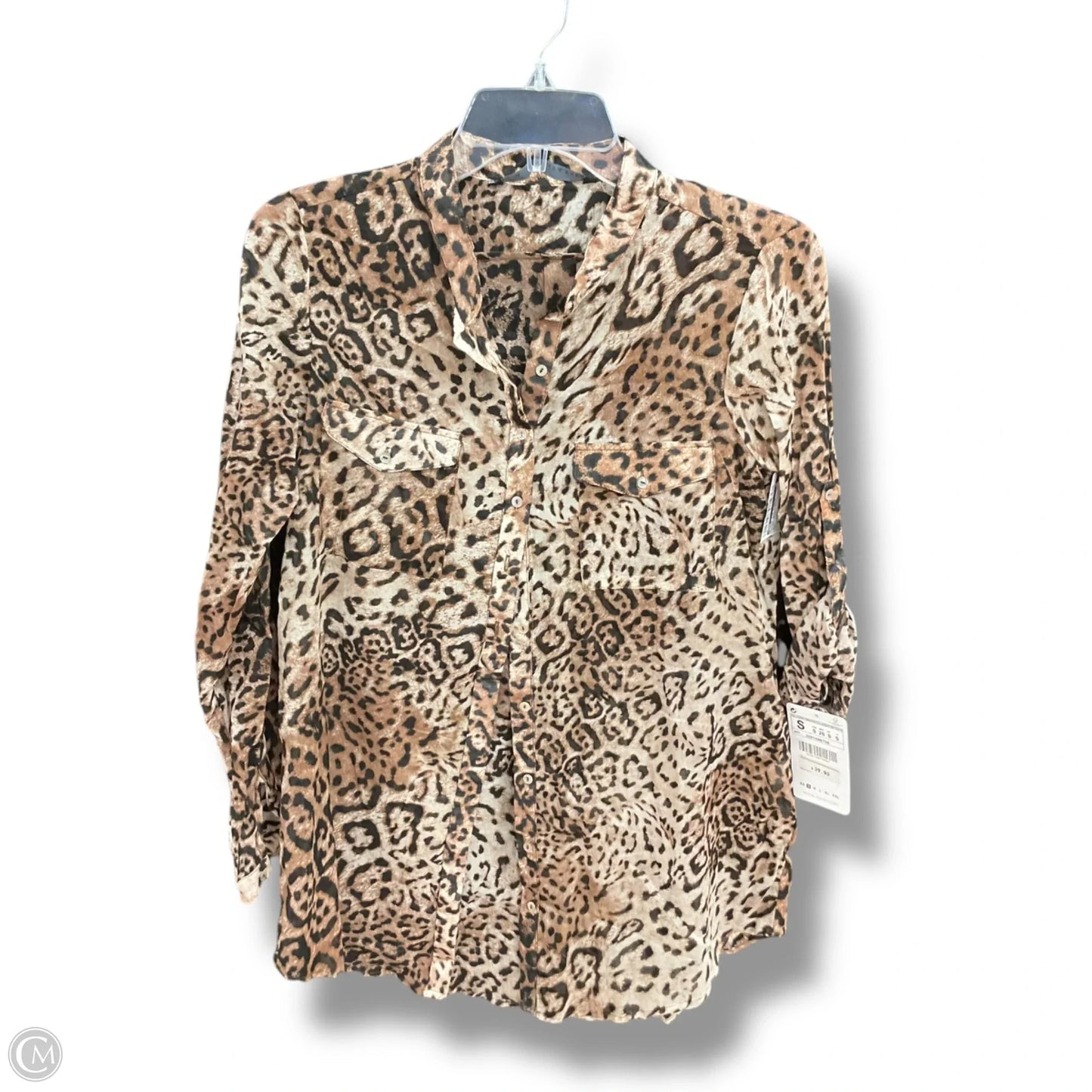 Blouse 3/4 Sleeve By Zara In Animal Print, Size: S