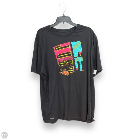 Athletic Top Short Sleeve By Nike In Black, Size: Xxl