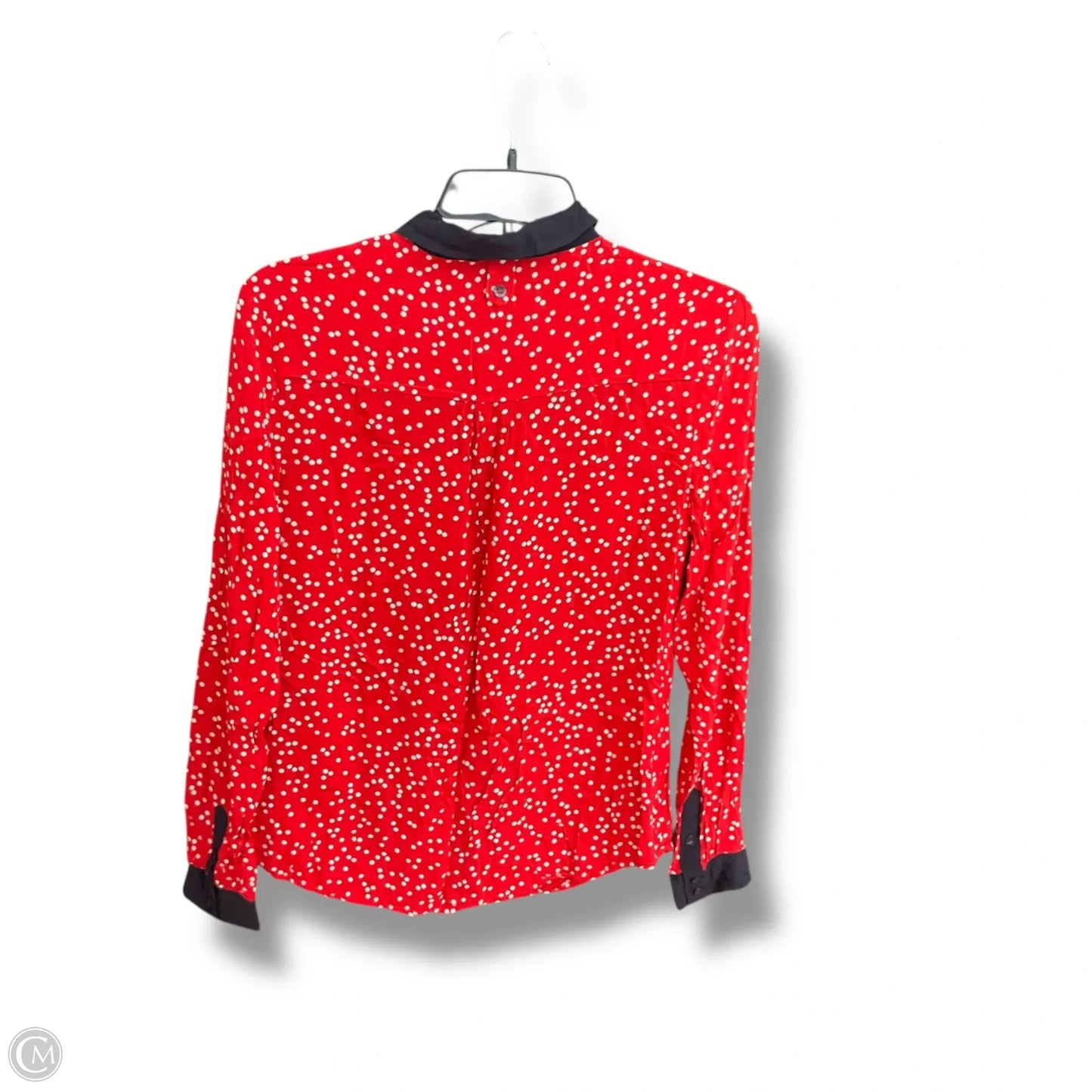 Blouse Long Sleeve By Maeve In Blue Red & White, Size: S
