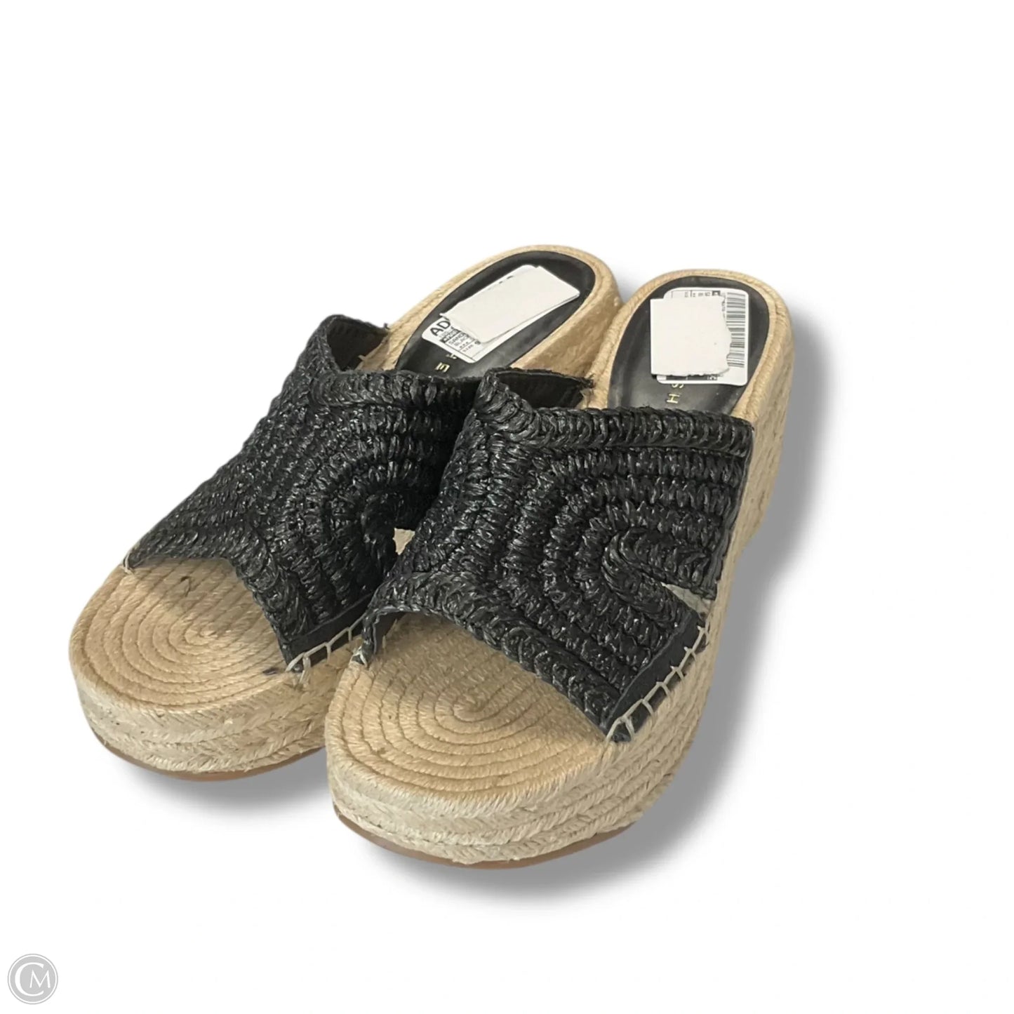 Sandals Heels Wedge By Marc Fisher In Black, Size: 9.5